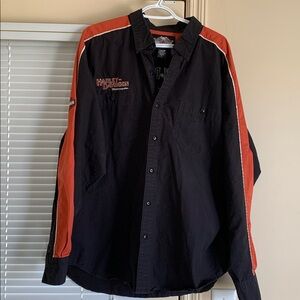 Harley-Davidson Men's Black and Orange Casual Mechanics Shirt